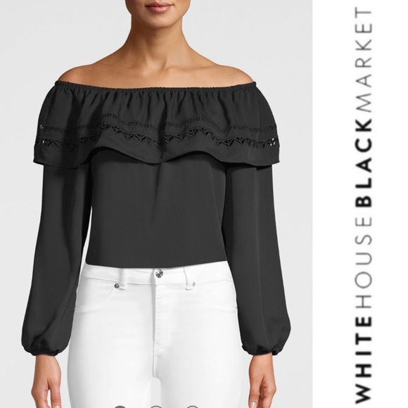 White House Black Market Tops - White House black market off shoulder blouse NEW S